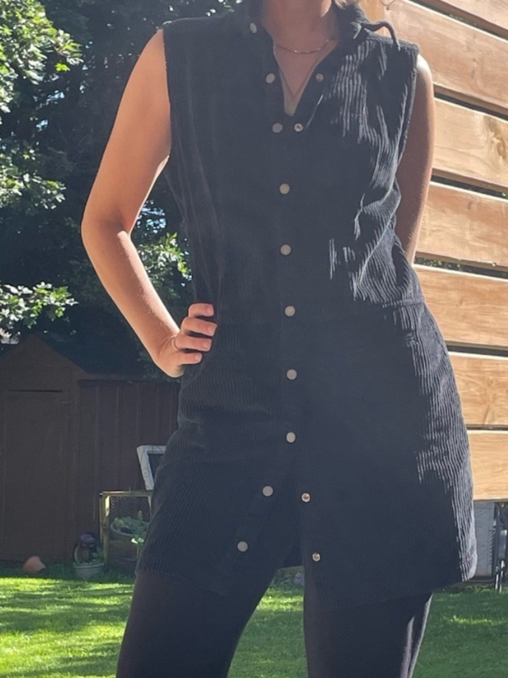 New York & Company Corduroy Button-Down Dress